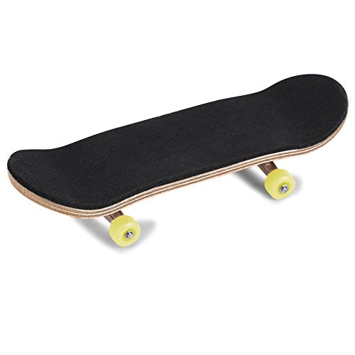 1Pc Maple Wooden Alloy Fingerboard Finger Skateboard Box with Reduce Pressure Kids - color: Yellow