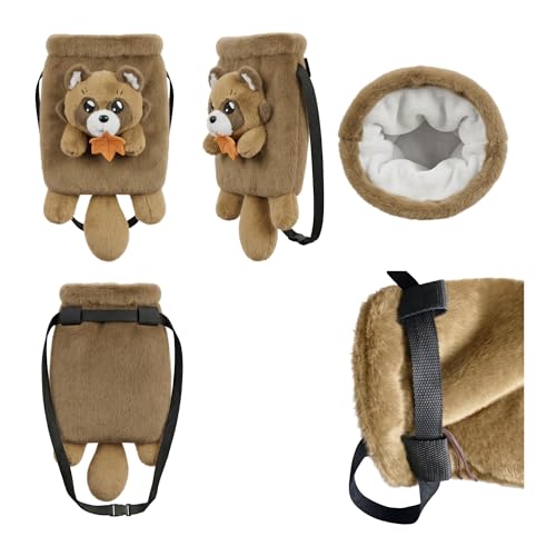 Raccoon Rock Chalk Bag, Funny Outdoor Rock Climbing Powder Bag with Adjustable Waist Belt, Drawstring Closure Bouldering Chalk Pouch for Climbers