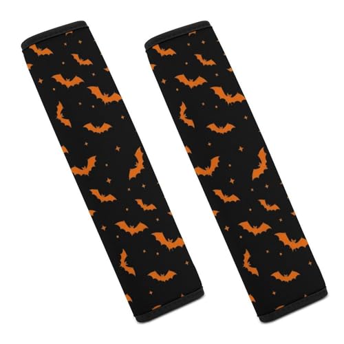 2 Pack Halloween Bat Goth Seat Belt Cover Universal Fit Shoulder Protector for Adults and Children, Most Cars, Comfortable Driving - color: Pattern 1230