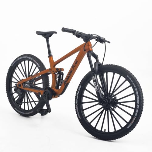 Die-Cast Mountain Bike Toy Downhill Bicycle Model 1:8 Scale Mini DS Cake Topper DH Desktop Decoration Crafts for Cycling Lovers Bike Racers Athletes Children Boys and Girls (Orange) - color: Orange