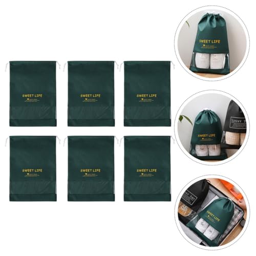 6pcs Drawstring Shoe Bags Travel Organizer Portable Non-woven Fabric Dustproof Storage Pouches Large 30x44cm for Sneakers and Slippers
