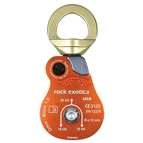 Rock Exotica Omni-Block Swivel Pulley – High-Strength Swivel Pulley with Sideplate Access for Rigging – Made in The USA - style: 1.5"