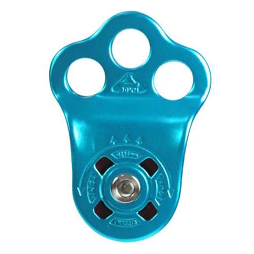 Climbing Pulley, 30KN Three Holes Ball Bearing Single Pulley for 14mm Rope Hauling, Rescue, Zipline Sports Etc