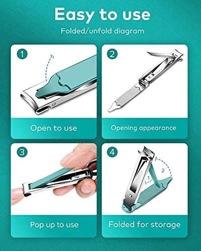 MR.GREEN Portable Nail ClippersMedical Grade Stainless Steel Foldable Nail Cutter Ultra Slim Travel Design