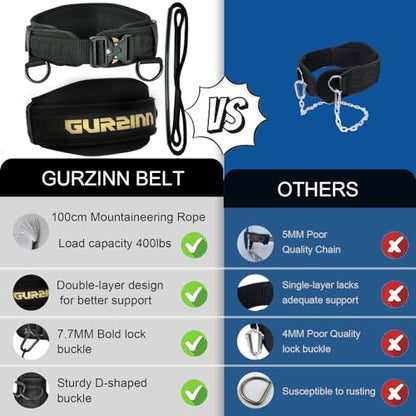 Weight Lifting Belt Gym Fitness with Quick Locking, Dip Belt with rope, Weighted Pull Up Belt for Gym Fitness Powerlifting Squat - color: Black, size: Larger