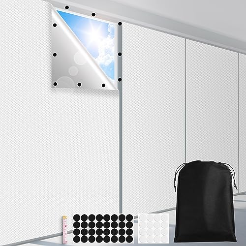 FADOTY 100% Blackout Curtains, 57"x 118" Portable Black Out Window Cover | Blackout Window Film Shades Blinds, Cuttable, No Drill, Sun Heat Light Blocker for Bedroom, Nursery, Media Room, RV, White - color: White, size: 57"W x 118"H