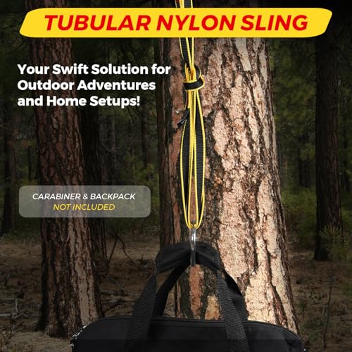20MM Nylon Climbing Sling Runner 23KN CE2008/EN566 Rock Climbing Webbing Straps for Rock Climbing, Rappelling, Swing, Yoga Hammock etc - size: 30cm/ 12inch |Pack of 3