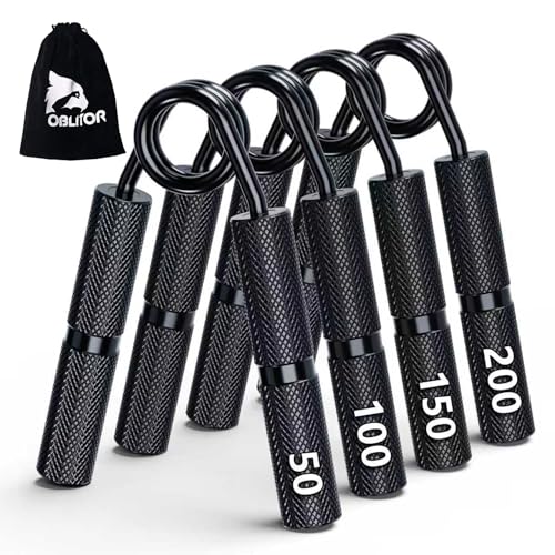 Grip Strength Trainer 4 Pack,50LB-200LB Hand Exerciser Gripper Forearm Finger Strengthener Non-Slip Suitable for Hand Rehabilitation Finger Strength Training, Muscle Building, Home Gym - color: Black,4Pack,50-200LB
