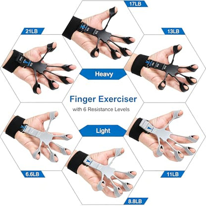 Finger Strengthener Adjustable Resistance Bands for Hand & Forearm Training for Musicians,Climbers,Typists,and