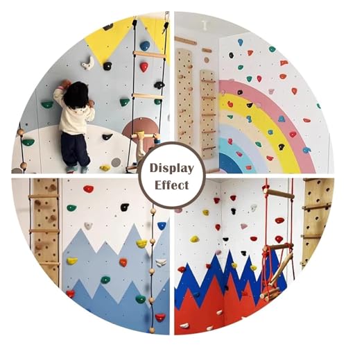 Climbing Kit,Climbing Holds, Resin Rock Climbing,Include Mounting Hardware - Easiest to Hang at Any Angle, Climbing Gym Playground(20 Pack - Plank Installation) - color: 20 Pack - Plank Installation