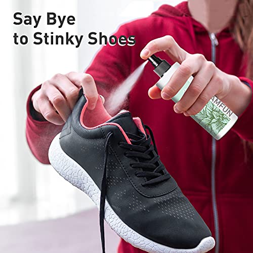 Shoe Odor Eliminator, Natural Shoe Deodorizer Spray for Stinky Sneakers or Smelly Feet, Foot Deodorant Fight All Odors, Peppermint, 150ml