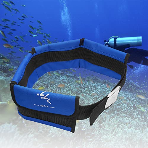 4 Neoprene Pocket Scuba Weight Belt，Spear Fishing Nylon-fit for Waist 32" to 52" - Quick-Release Buckle - color: Blue