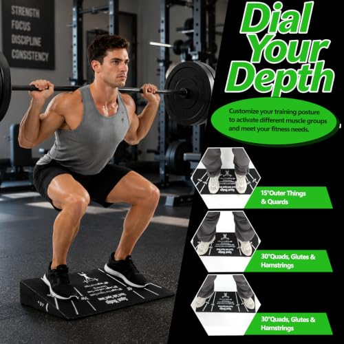 RedSwing Squat Wedge Block | Non-Slip Slant Board for Heel Elevated Squats, Deadlifts & Weightlifting - One-Piece Design for Home Gym & Fitness