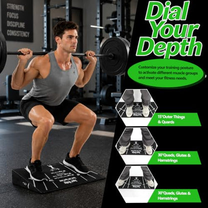 RedSwing Squat Wedge Block | Non-Slip Slant Board for Heel Elevated Squats, Deadlifts & Weightlifting - One-Piece Design for Home Gym & Fitness