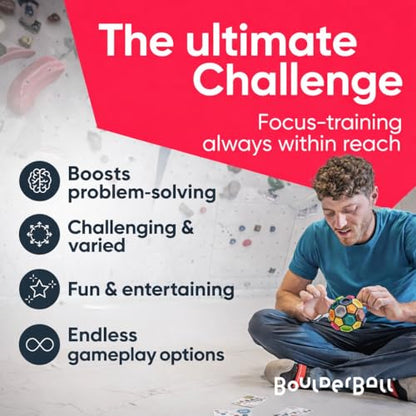 3D Climbing Ball I World Novelty I Concentration, Creativity & Dexterity I Puzzle Ball Toy I Bouldering Gift I Portable Climbing Game