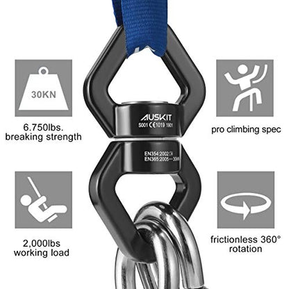 Black Swing Swivel, 30 KN Safest Rotational Device Hanging Accessory - color: Black, size: 30 KN