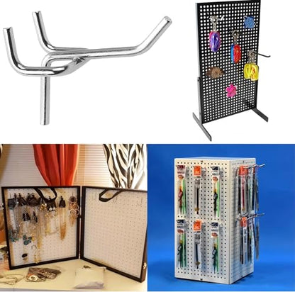 Bamboo's Grocery LoKii 30 Pack 6 Inch Silver Pegboard Hooks, 1/4" Heavy Duty Peg Board Shelving Hooks Organizer Accessories, Peg Board Tool Hangers - size: 6 Inch 30 Pack