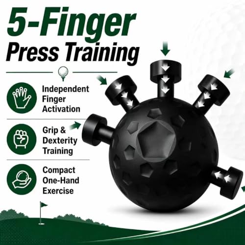 Hand Grip Ball Strengthener — Ergonomic Finger & Forearm Exerciser for Strength Training, Rehabilitation & Stress Relief, Adjustable Fit, Ideal for Guitarists, Climbers & Athletes