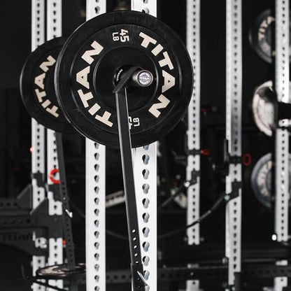 Titan Fitness Eccentric Hooks, Fully Adjustable 20" - 35" Steel Hook Barbell Attachment, Overload Lifting for Explosiveness, Fits Olympic-Sized Weight Plates, Weight Releasers - style: Hook Extensions