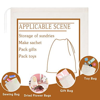 Tatuo 400 Pcs Cotton Muslin Bags with Drawstring Reusable Cloth Sachet Pouch Empty Gift Canvas Bags Bulk for Jewelry Home Party Favors (5 x 7 Inch) - size: 5 x 7 Inch