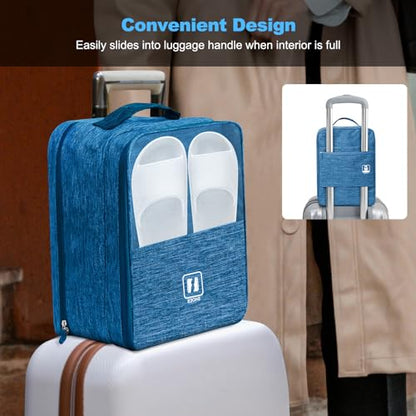 Large Shoe Bags for Travel, Holds 3 Pairs, Blue - color: Blue