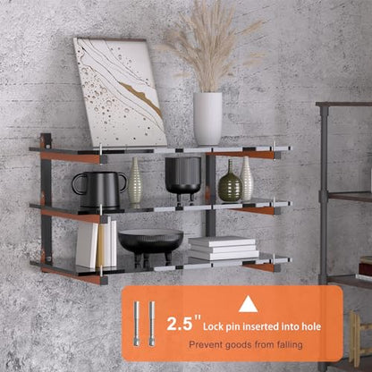 Lumber Rack Wall Mount, Lumber Storage Rack, Heavy Duty Wood Storage Racks with 9-Level System, 1080 lb Substantial Garage Wood Organizer, Orange Lumber Metal Racks for Indoor and Outdoor (6 PACK) - style: A– 6 Pack, 9-Tier