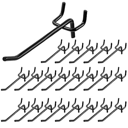 100 Pack Stainless Steel Pegboard Hooks, Hanging Peg Board Holders Peg Board Shelving Hooks 4 Inch Metal Display Hooks for Garage Storage Organizer(Black) - color: 100 Pack(Black)