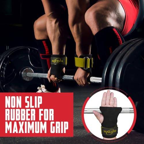 Weight Lifting Wrist Strap，Double Layer Leather Wrist Wraps with Neoprene Padding for Weightlifting & Deadlifts – Adjustable Gym Straps for Men & Women - color: Green