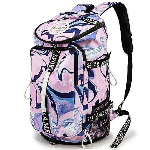 SDTAME Gym Duffel Backpack with Shoe Pocket & Laptop Sleeve - color: Purple