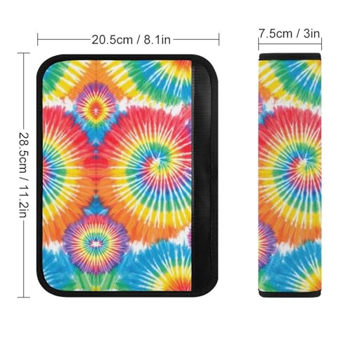 Universal Fit Colorful Tie Dye Seat Belt Shoulder Pad for Adult Use, Most Cars, 1 Pair Harness Pads Strap Anti-Slip Pad - color: Pattern 1025