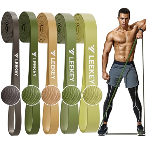 LEEKEY Pull Up Assistance Bands,5-125LB Resistance Bands with Grip、Door Anchor、Gym Bag - Exercise Bands for Full-Body Training, Fitness, Physical Therapy -USA Original Patent - style: 5-125LBS GREEN