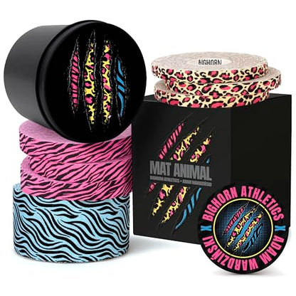 Bighorn Athletics × Adam Wardziński Mat Animal Tape Kit, Neon Jungle Set | Special edition set with 7 rolls of bold printed finger & sports tapes in a tin holder. Residue-free Zinc oxide adhesive. - color: Neon Predator