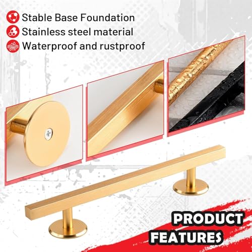 Colaxi Fingerboard Square Rail, 7.87 in Aluminum Alloy with Weighted Base for Grind Tricks and Skatepark Setups, Gold - color: Square Gold, size: 20cm