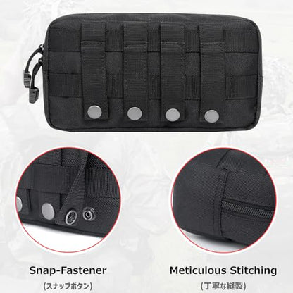 Azarxis Equipment Multi-Purpose Tactical EDC Admin MOLLE Pouch Utility Tools Bag Organizer Military Waist Belt Modular Attachment - color: #01 - Green