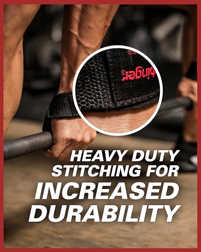 Harbinger Padded Cotton Lifting Straps with NeoTek Cushioned Wrist, 21.5 Inch Length, 1.5 Inch Width, Pair, Weightlifting Wrist Straps for Deadlifts and Strength Training - color: Merlot