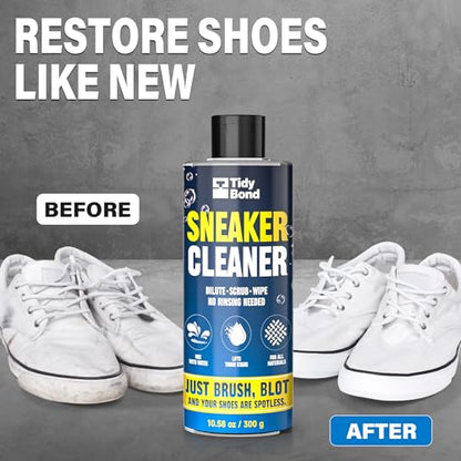 Sneaker Cleaner Kit – Concentrated Shoe Cleaner for White Shoes, 10.6 oz | Premium Shoe Brush, Lifts Dirt & Marks From Leather, Canvas, Mesh, PU, Fabric, Brush and Microfiber Towel Included