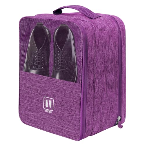 Large Shoe Bags for Travel, Shoe Travel Bag Holds 3 Pairs of Shoes, Travel Shoe Bags for Packing in Suitcase, Portable Dance Shoe Storage Pouch, Shoe Organizer, Sneaker Storage Bag(Purple) - color: Purple