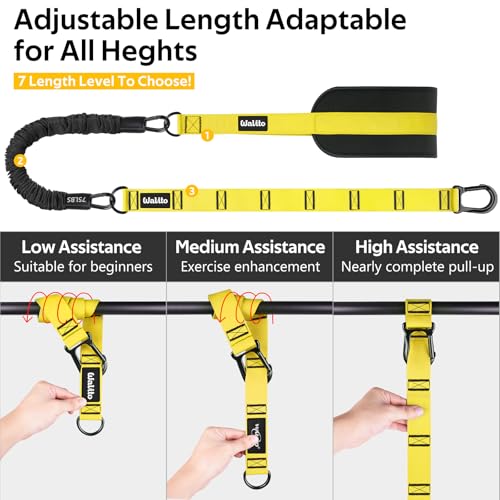Pull Up Assistance Bands Set, Heavy Duty Adjustable Pull Up Assist Band with Feet Rest, Strength Training Bands for Home Gym Fitness, Pull-Up Bar, Calisthenics and Body Stretching - color: Yellow