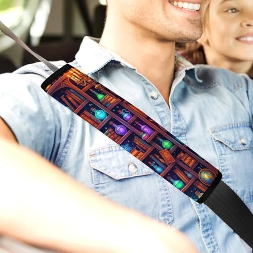 Universal Soft and Comfortable Car Seat Straps Shoulder Pads for Adult Use, Stroller Pushchair High Chair, 2PCS Bookish Readers Librarian Goth Witch Book Harness Pads Strap - color: Pattern 521