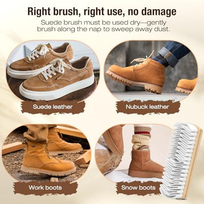 3Pcs Shoe Brush, 2026 Version Suede Eraser, Premium Shoe Polish Brush, Long-Lasting Shoe Cleaning Brush, Horsehair Shoe Brush Shine Kit for Cleaning and Polishing (3PCS) - size: 3PCS