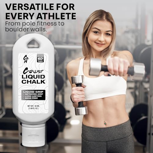 Liquid Chalk for Weightlifting – Gym & Climbing Chalk, Quick Dry Grip Enhancer, Mess-Free & Sweat-Resistant, Long Lasting Chalk for Gymnastics, Crossfit, Pole Fitness & Lifting