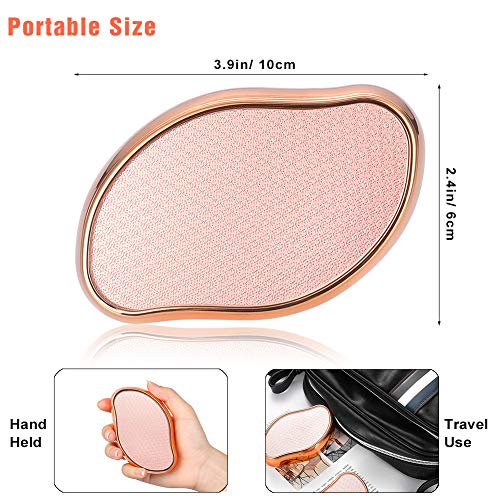 BEZOX Glass Foot File Callus Remover, Crystal Pedicure Foot Scrubber for Travel Use, Portable Handheld Sized Foot Scraper for Cracked Heel - Shinning Golden - style: Shinning Golden