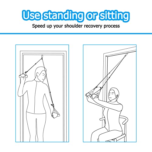 Shoulder Pulley Over The Door Physical Therapy System, Exercise Pulley for Physical Therapy, Alleviate Shoulder Pain and Facilitate Recovery from Surgery - color: Black
