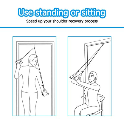 Shoulder Pulley Over The Door Physical Therapy System, Exercise Pulley for Physical Therapy, Alleviate Shoulder Pain and Facilitate Recovery from Surgery - color: Black