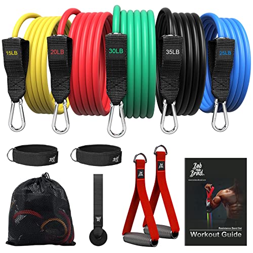 BOB AND BRAD Resistance Bands Set, Stackable Up to 125-150 lbs Workout Bands with Handles, Door Anchor & Ankle Straps - Heavy Duty Exercise Bands for Strength Training, Home Gym Fitness - color: 125 lbs