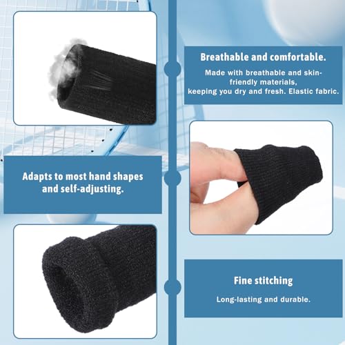 10 PCS Finger Sleeves Black Finger Compression Sleeve Protectors, Elastic Fingers Covers for Sports, Arthritis Fingers Sleeve for Pain Relief and Joint Support