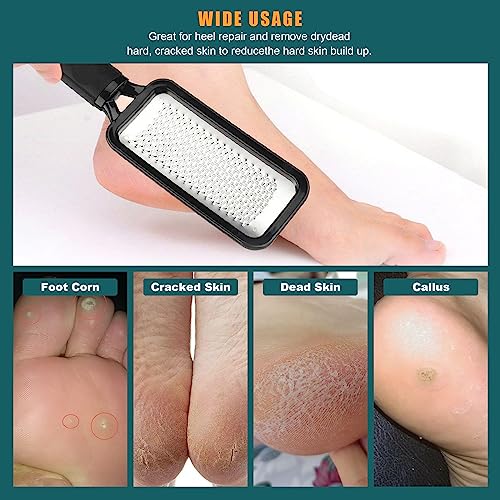Foot Rasp Foot File, 2 Pcs Stainless Steel Pedicure Callus Remover for Feet, Professional Foot Care Tools for Pedicure to Removes Hard Skin Corns for Dry and Wet Feet - style: 2 X Foot Files