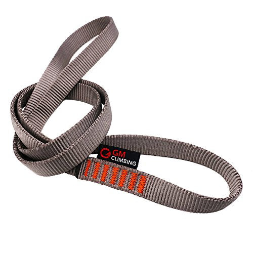 GM CLIMBING 16mm Nylon Sling Runner 22kN / 4950lbf CE UIAA Certified - color: Gray, size: 60cm / 24inch | Single Unit