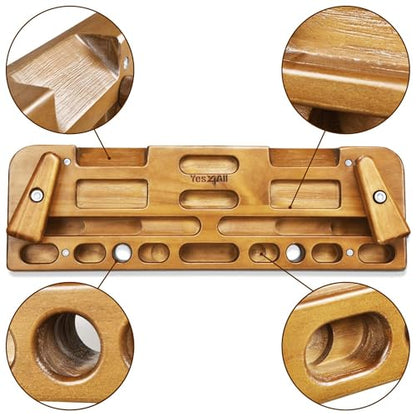 Yes4All Wooden Hang Board/Climbing Board for Doorway - Hand Strengthener Equipment for Training Finger, Grip and Pull Up - color: B. Natural - Upgraded