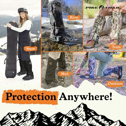 Adjustable Leg Gaiters - Lightweight, Waterproof - Leg Guards for Men & Women - Hiking Essentials Ideal for Hunting, Trekking & Fishing - 1 Pair - color: Lost Oak Camo